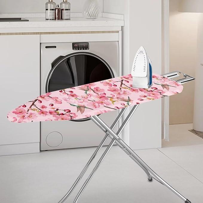 Cherry Blossom Ironing Board Covers with Elastic Edge Adjustable Iron Board Cover Heat Reflective Stain Resistant Standard Size 15x54
