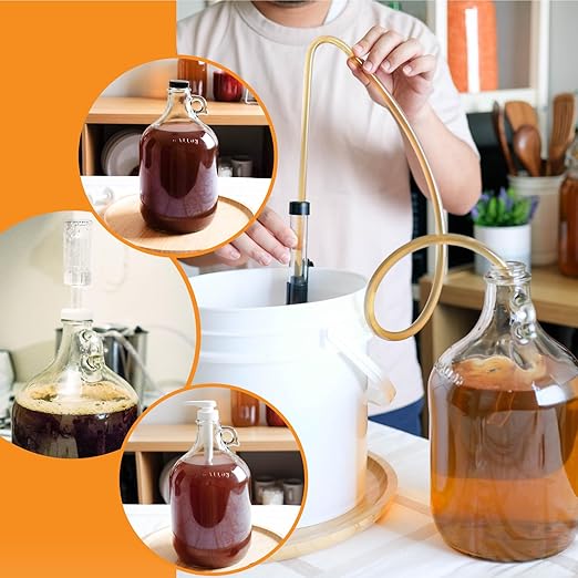 Fastrack 4-Pack 1 Gallon Glass Jug (128 oz) WITHOUT CAPS – Multipurpose 1 Gallon Jug, & Detergent Dispenser for Laundry, Glass Jar for Liquids, Water & Juice