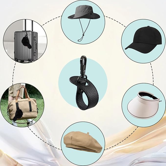 2 Pack Hat Clip, Hat Clip for Travel, Woven Travel hat Clip Bags for Backpacking Luggage, Protect hat from Drops