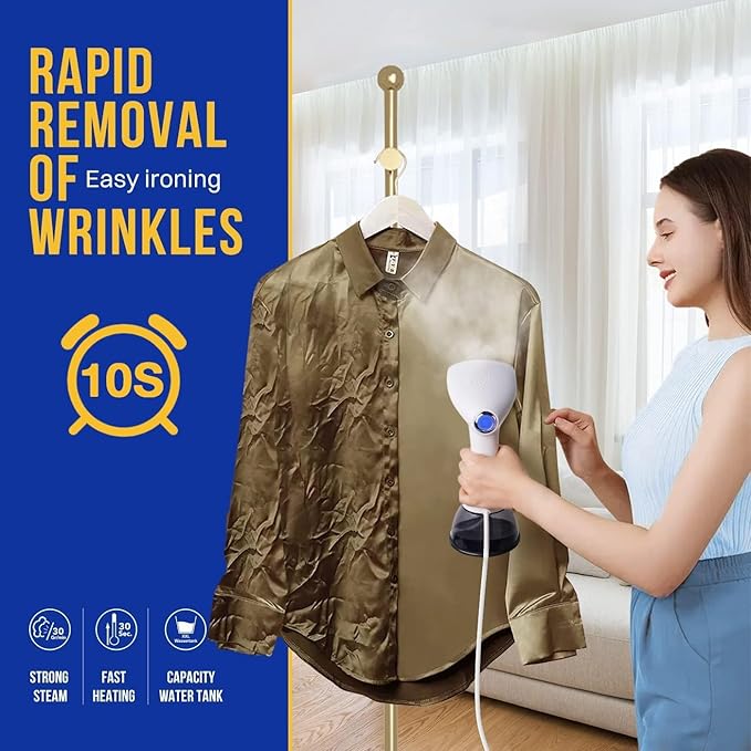 Steamer for Clothes 1350W, Clothes Steamer for Home, Office, Travel, Upgraded 400ML Large Capacity Water Tank, Wrinkle Remover