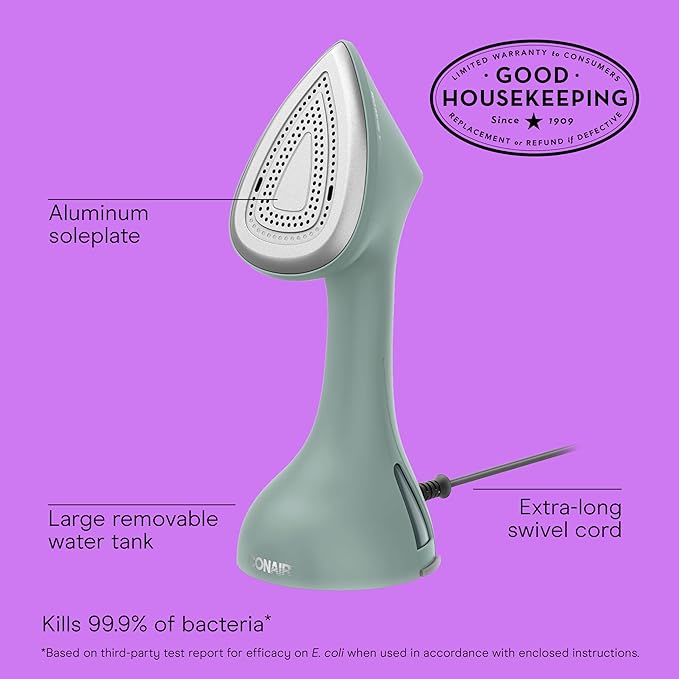 Conair ExtremeSteam Steam & Press 2-in-1 Iron & Steamer, Press Steamer for Clothes, Continuous Steam, Iron-Shaped Soleplate, For Home, Office or Travel