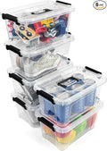 Plastic Storage Bins with Lids 6 Pack Storage Organizer, 7 Quart Stackable Storage Bins with Buckle Lids and Handle easy for Home Office Pantry Organization, Clear