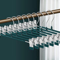 14Inch 30PACK Pants Hangers with Clips Adjustable Skirt Hangers for Women Metal Non-Slip Trousers Hanger Heavy Duty Space Saving Clothes Hanger for Shorts,Jeans,Green