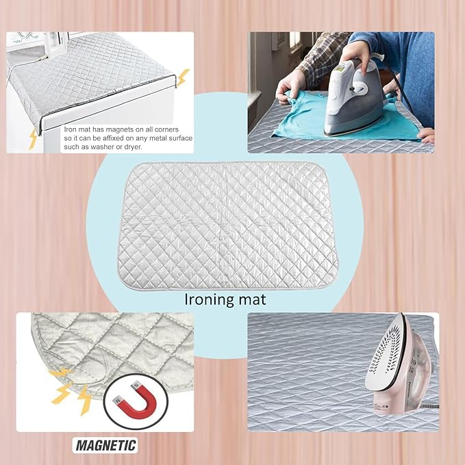 1Pcs Magnetic Ironing Mat Blanket,Portable Ironing Board,Foldable Ironing Pad,Iron Board Alternative Cover for Table Top, Home, Laundry, Travel, Office, RV 33"X 18"