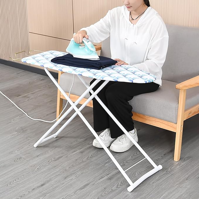 2Pcs Ironing Board Set, Height Adjustable from 24.8-30.3In, Portable Foldable Iron Board with Iron Rest