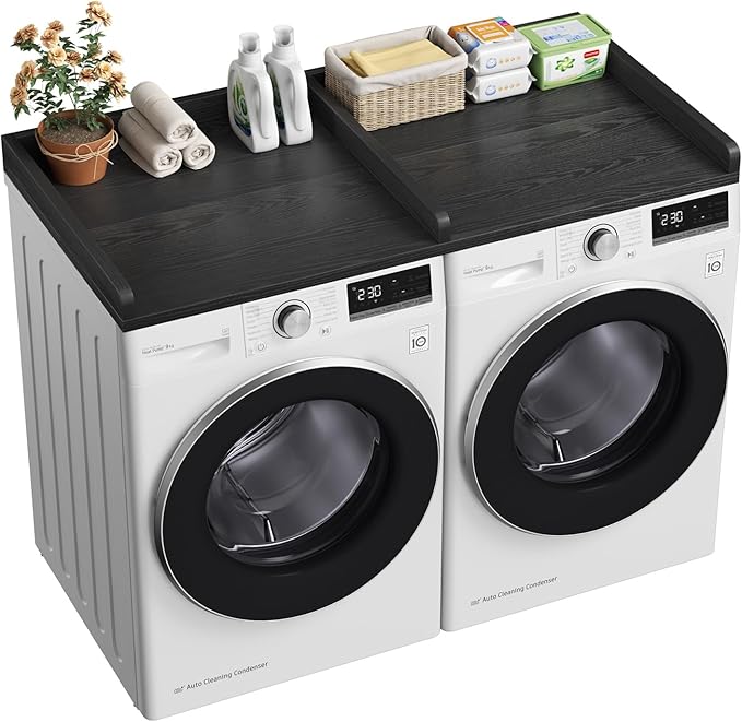 VOPEAK Washer and Dryer Countertop, Laundry Countertop, 54" x 27.5" Spacious Washer Dryer Topper, Wooden Washing Machine Topper for Laundry Room Organization and Folding Clothes, Black