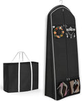 KEETDY Portable 70" Wedding Dress Garment Bag Travel with Bride Tote Bag 8'' Gusseted Hanging Dress Bags for Gowns 4 Pockets Long Dresses Storage for Women Clothes, Black