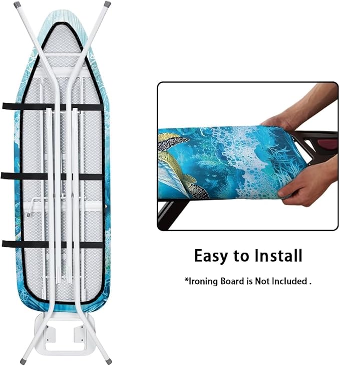 Ironing Board Cover Resist Scorching Table Top Ironing Board Cover Stain Resistant Ironing Accessories Extra Wide Ironing Board Cover - Snow Turtle