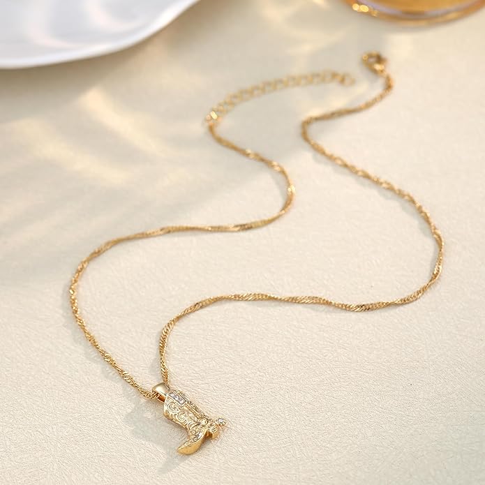 Chunky Gold Necklace for Women Gold Evil Eye Cowboy Pendant Necklace Dainty Paperclip Chain Vintage Luck Amulet Choker Necklaces Celestial Jewelry Gift