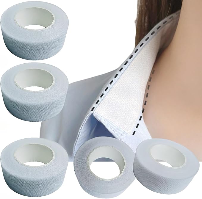 5 Rolls Collar Protector Sweat Pads, Self-adhesive Shirt Collar Protector Absorbent Sweat Shields Pad for Hat Shirt Neck Liner Armpit Tape Collar Protectors for Women Men