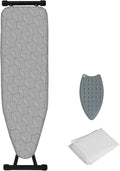 Ironing Board Adjustable Height Folding Ironing Board with Iron Pad, Heat-Resistant Cover, Thick Steel Tube Compact Iron Board (Grey)