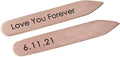 Personalized Copper Collar Stays - Custom 7th Anniversary Valentine's Day Gift for Him - 2.25 Inches