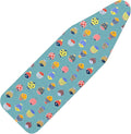 Ironing Board Cover and Pad Standard Size 15" x 54",3 Pairs of Hook and Loop Fastener Straps,Elastic Edges,Cotton Iron Board Cover with Scorch Resistant Thick Padding(Green+Fishes)