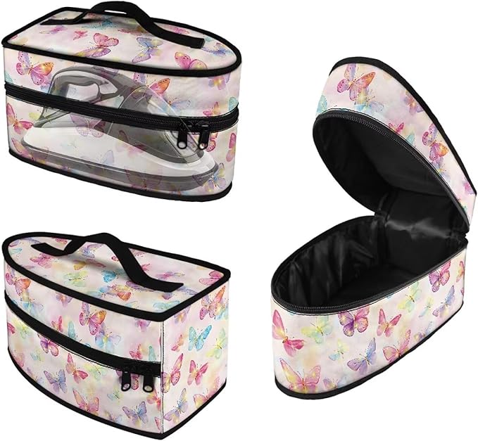 Butterfly Travel Iron Holder Case Irons Carrying Organizer for Most Iron and Accessories Iron Portable Storage Bag for Dustproof Bag,Easy to Carry