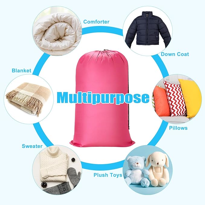 Nuogo 20 Pcs Laundry Bag Washable Travel Laundry Bags with Drawstring Lock Closure Large Heavy Duty for Camping Tent Blankets Dirty Clothes Yarn Fabric Storage, Multi Use(Black, Blue, Pink)