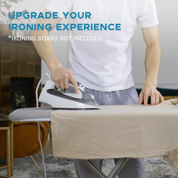 Ironing Board Cover and Pad 15x54, Full Size Extra Thick Padded Iron Board Cover with Aluminum Coated, Non Stick Stain and Scorch Resistant, Elastic Edge, Standard Size, Grey