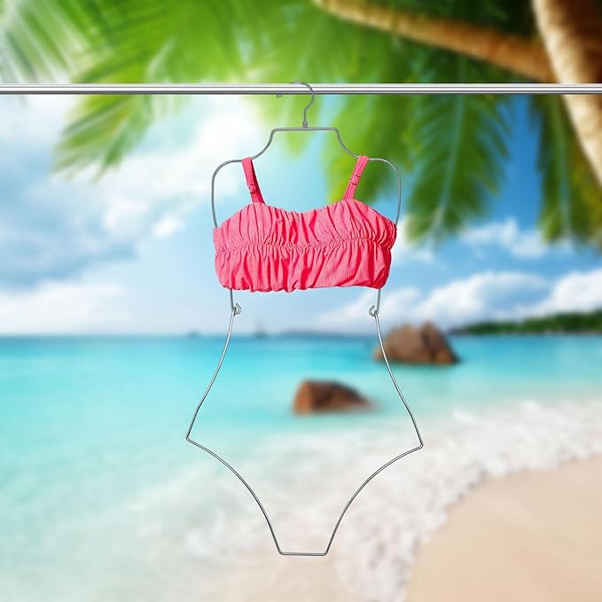 Swimsuit Hanger Lingerie Hanger Bathing Suit Hanger Display Hanger,Bikini Hanger Body Shape Display Rack Adults Accessories, Silver