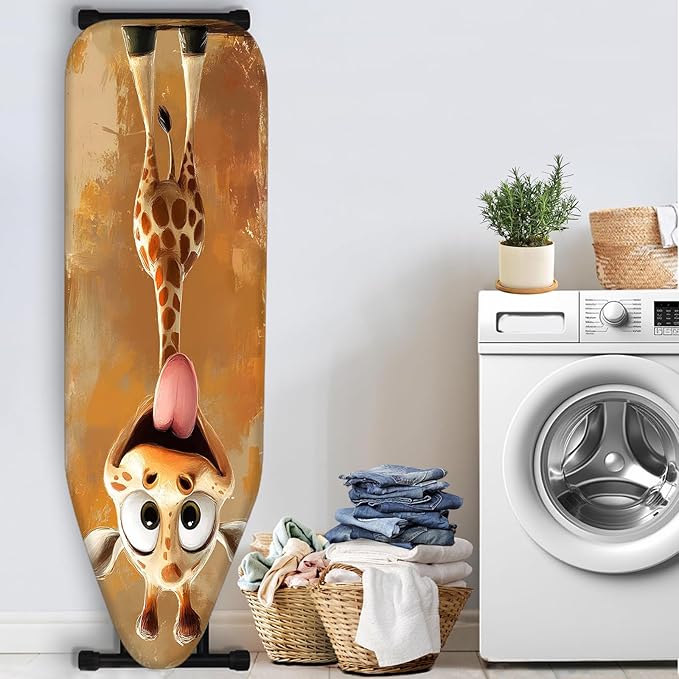 Nuxovilar Cartoon Giraffe Pattern Ironing Board Cover, 15 * 54inch, Fits Most Standard Boards, Ironing Accessory, Home Decor