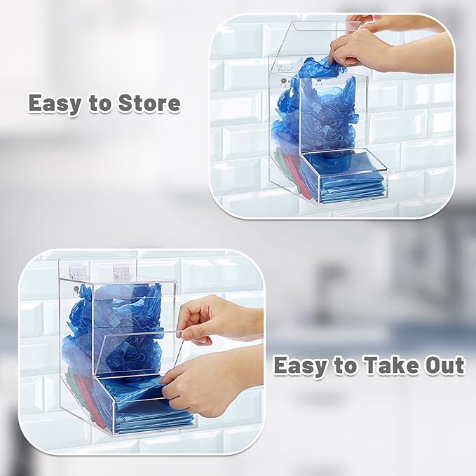 Sumnacon Clear Laundry Pods Holder with Lid, Wall Mounted Acrylic Dispenser Container for Laundry Room Organization, Multi-Purpose Kitchen Storage Dispenser for Candy, Dishwasher Pods, Plastic Bags