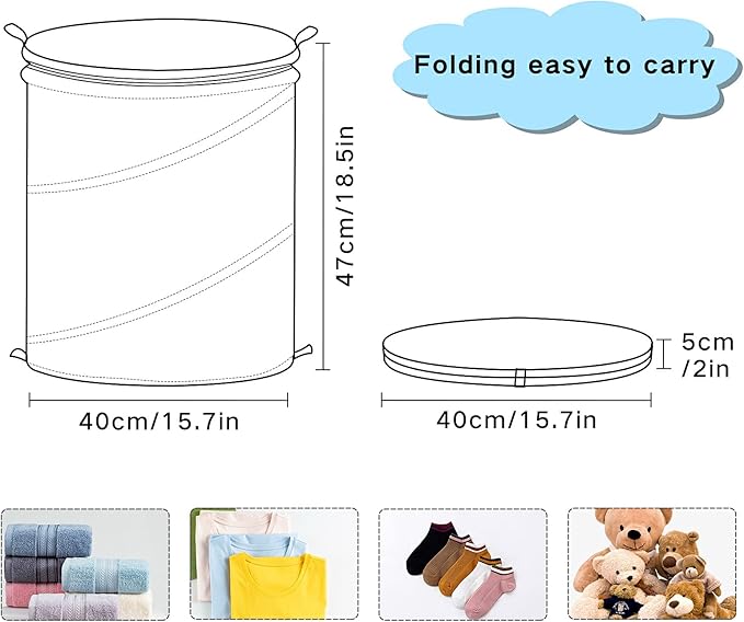 ALAZA 50 L Pop-up Laundry Hamper, Vintage Shabby Chic Pink Rose Floral Freestanding Collapsible Large Clothes Basket for Clothes Toys