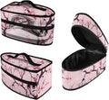 Pink Butterfly Travel Hard Storage Carrying Case Flower Mini Iron Organizer Holder for Iron and Other Accessories Travel Iron Storage Box with Smooth Zipper