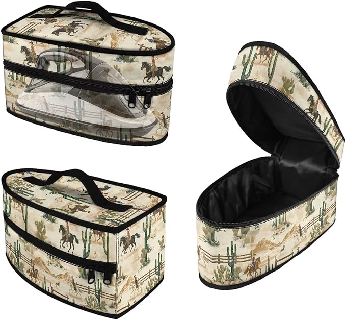 Western Cowboy Iron Storage Case Compatible with Most Iron Dustproof Cactus Iron Storage Bag for Travel or Storage