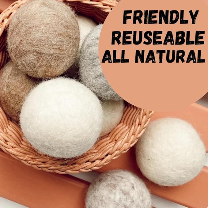 SEDLAV Wool Dryer Balls for Dryer Wool Dryer Balls - Wool Laundry Balls for Dryer, Wool Dryer Balls Laundry Reusable, Natural Reusable Fabric Softener & Wrinkle Reducer – Chemical Free (12)