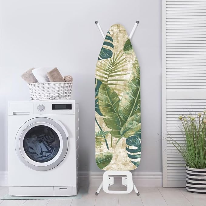 Tropical Palm Ironing Board Cover and Pad 15x54 Standard Size Ironing Board Cover with Elastic Edge for Snug and Secure Fit, Thick and Durable Material