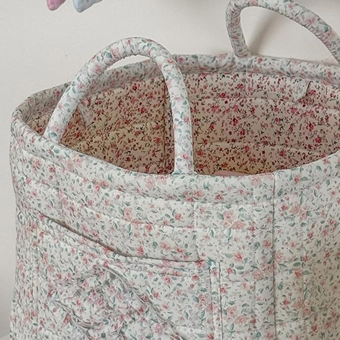 Floral Fabric Storage Basket Car Interior Storage Basket Underwear Sundries Laundry Baskets Supplies Home Organizer Bag (style 3)