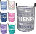 Custom Name Laundry Basket, Personalized Collapsible Laundry Hamper with Name for Bathroom Bedrooms, Customized Dirty Clothes Hamper Storage Basket Gifts for Kids Boys Girls Baby Men Women