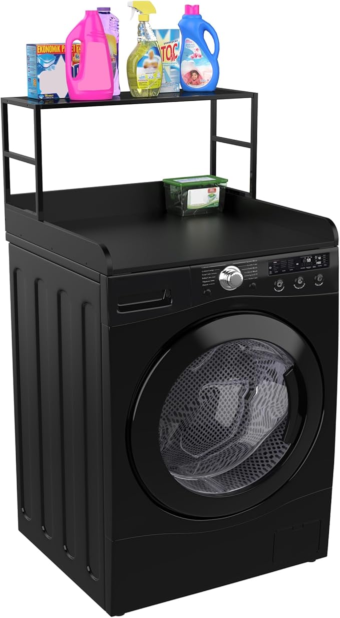 GDLF Washer Dryer Countertop Laundry Guard with Laundry Room Shelf for Single Washer/Dryer, 27.55" Depth x 27.55" Width