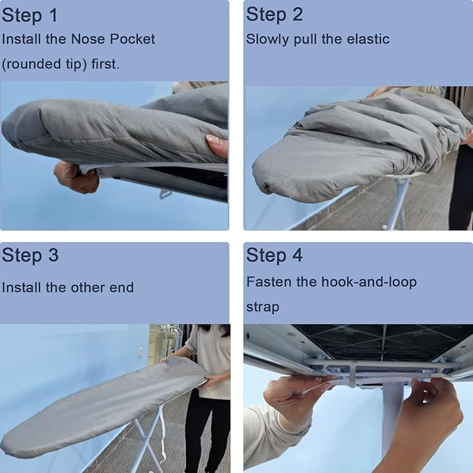 Ironing Board Cover and Pad, Standard Size 15x54, Thick Padding, Elastic Edge, Resist Scorching, Adjustable Fastener, Heavy Duty Floral Iron Board Covers (Butterfly)
