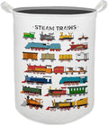 Steam Train Kids Laundry Basket, Toybox for Boys Room, Train Lover Enthusiast Gifts Laundry Basket Hamper Waterproof Collapsible Clothes Toys Storage Bin Organizer for Bedroom Bathroom Kids Room