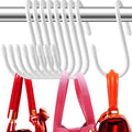 24 Pack Purse Hanger for Closet, Twist Design Hooks, Vinyl Coated Organizer, Large S Hooks for Hanging Bags, Purses, Handbags, Belts, Scarves, Hats, White