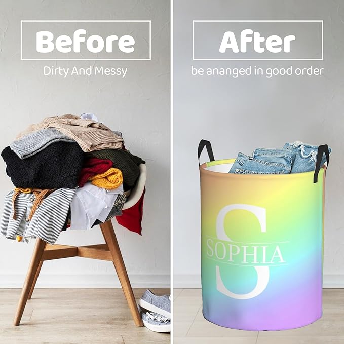 Custom name Laundry Hamper, Customizable Laundry Hampers, Personalized laundry basket, Customized Dirty Clothes Hamper with name for Bathroom Barbershop Living Room Bedroom