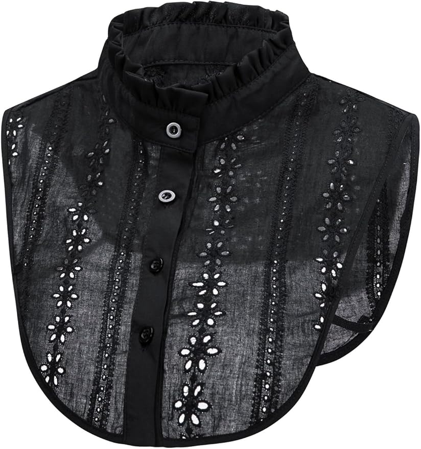 Jacquard Pure Cotton Fake Collar Comfortable and Breathable Hollow Out Dickey Collar Collar for Women & Girls