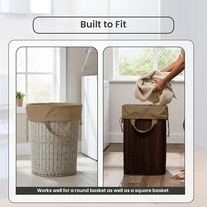 LFH Home Large Premium Cotton Canvas Laundry Bag with Drawstring and Handles Heavy Duty, Multi-Use, and Washable for Home, Travel, College or Storage 28x40 (Pack of 4)-Beige