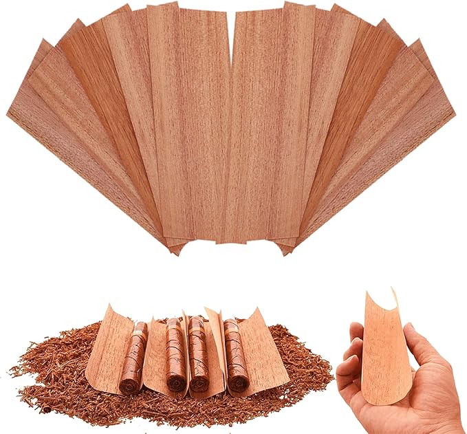 Spanish Cedar Wood Sheets for Cigars (10 Pack) - Premium Humidor Accessories, Veneer Lumber Strips Fits All Tubes/Jars/Boxes, Divides & Enhances Cigar Aroma