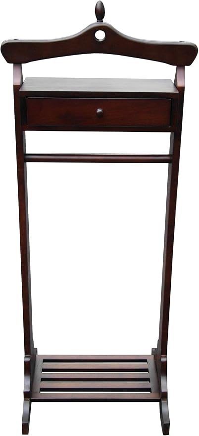 D-Art Collection Royal Valet Coat Hanger in Solid Mahogany Wood