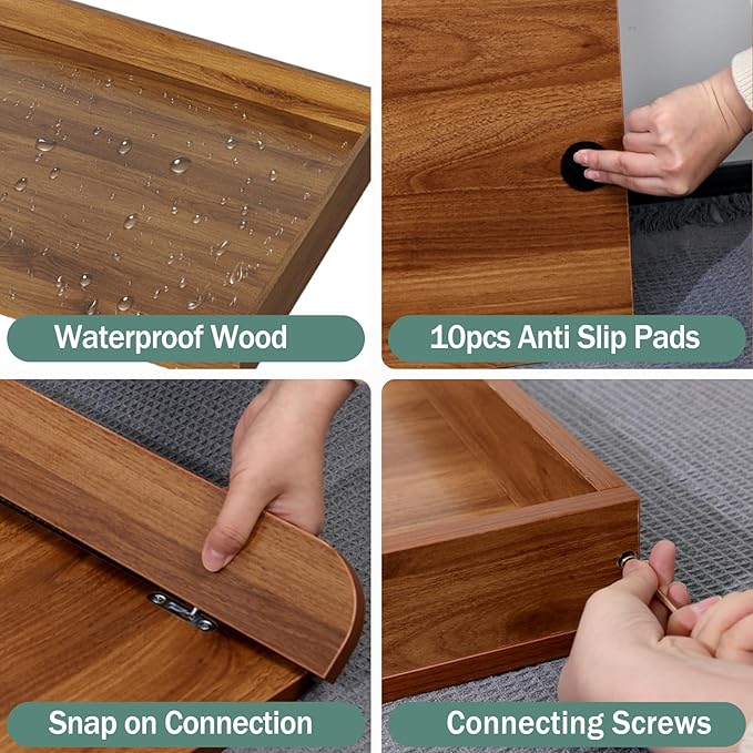 Washer Dryer Countertop, Laundry Topper Countertop for Washer and Dryer, 54" Width x 27.5" Depth Laundry Room Organization Storage (Dark Wood)