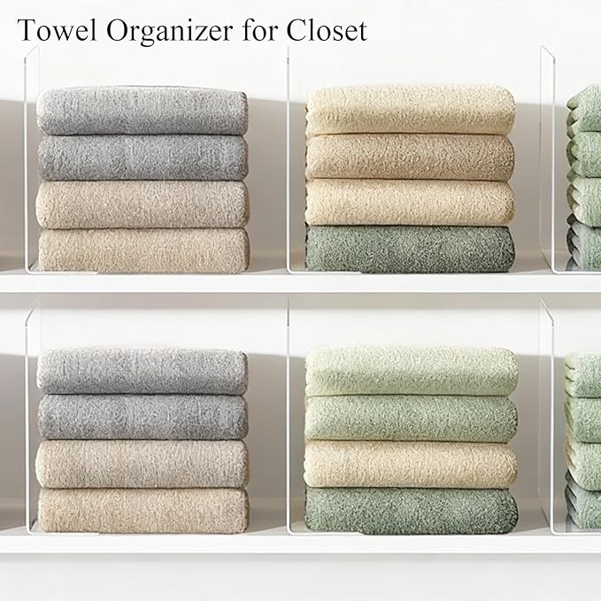 Shelf Dividers for Closet Organization: 12" Tall Acrylic Closet Dividers for Shelves - Clear Free Standing Shelf Separators for Clothing Sweater Purse