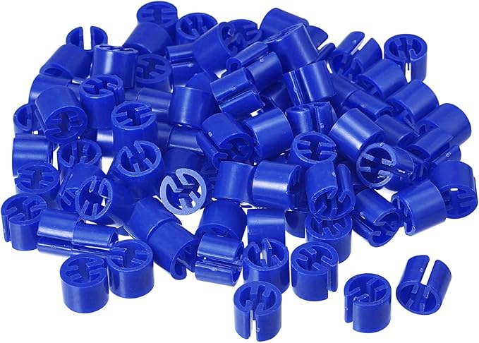 uxcell 150pcs Deep Blue Clothes Hanger Markers, Size 12mm x 10mm, Fit 3.5mm Rod, Garment Size Hanger Clips, Color Coding Labels