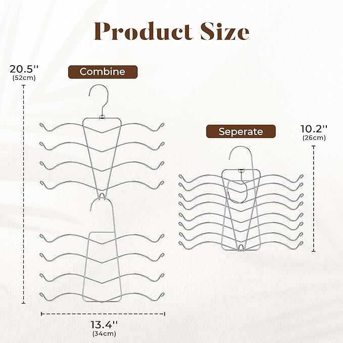 HOUSE DAY Bra Hangers 2 Pack, Tank Top Hangers Space Saving Hanger for Closet Organizers and Storage, Bra Organizer Closet Hanger Space Saver for Camisoles, Bras, Belts, Ties, Scarves, Swimsuits