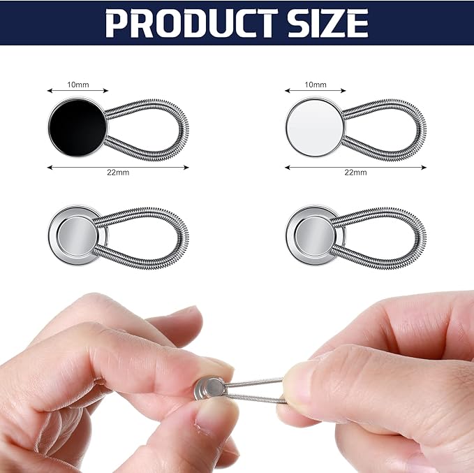 Extender Button Set Includes Elastic Waist Button and Comfy Collar Extender for Clothing Supplies
