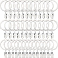40 Pack White Curtain Rings with Clips, Curtain Hooks Hangers Clip Rings for Hanging Drapes Bows Hat, Drapery Rings 1.5 in I D, Fits up to 1.2 in Diameter Curtain Rod.