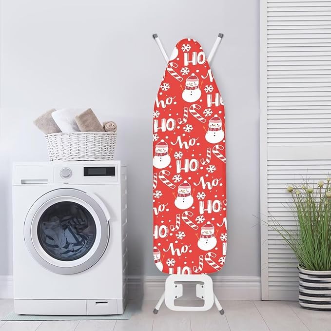 Christmas Snowmen Candy Iron Pad Covers Standard Boards Stain & Scorch Resistant Soft Fabric Iron Board Replacement Cover for 15" x 54" Ironing Board Thanksgiving Decor
