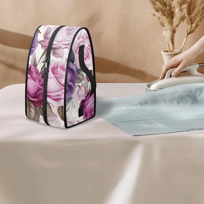 Purple Vintage Floral Iron Carrying Storage Bag Iron Portable Bag for Travel Universal for Most Iron Iron Protective Cover with Zipper Closure,Dustproof & Easy to Carry