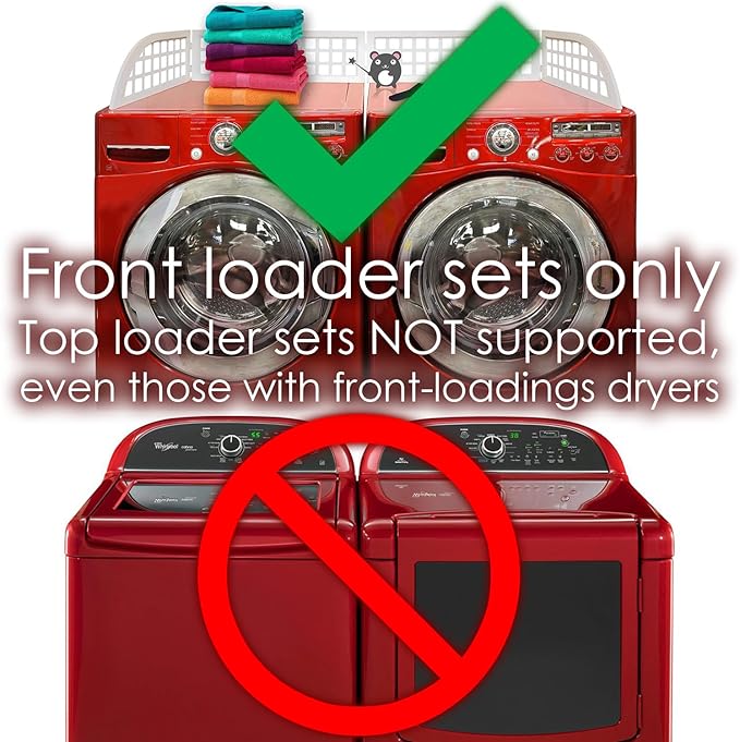 Haus Maus The Original Laundry Guard - Stop Laundry From Falling Behind Washer/Dryer - Invented by a US Mom - Made in NorthAmerica - Magnetic - Fits Most Front Loading Machines - Top of Fridge - White