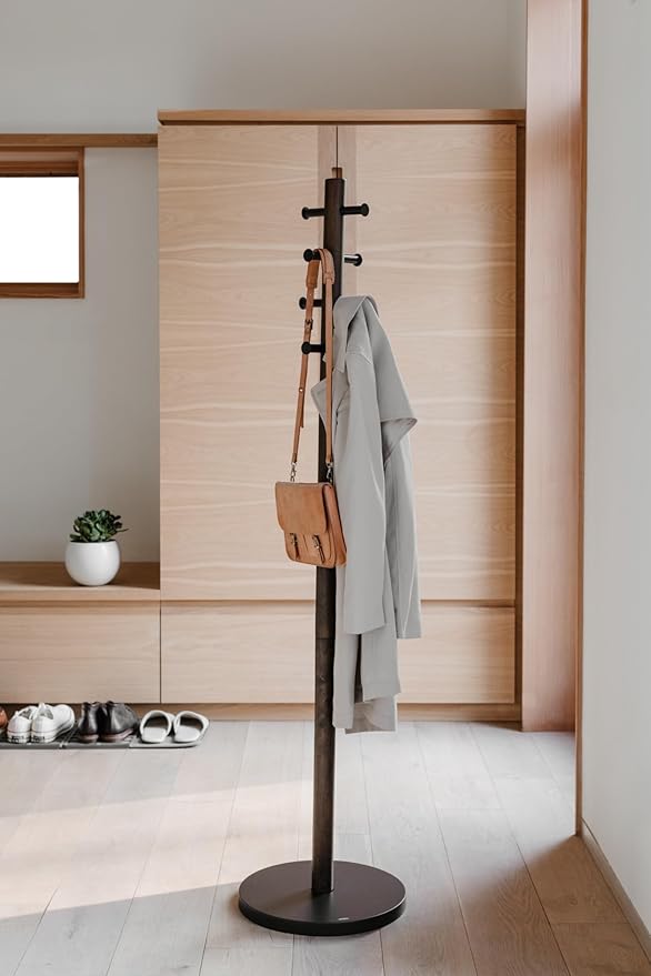 Umbra Pillar, Coat Rack, Black/Walnut