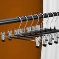 Pants Hangers with Clips, 20 Pack 11.6 inch Heavy Duty Metal Hangers, Adjustable Skirt Hangers for Women, Space Saving Non-Slip for Pants,Socks,Jeans and Skirts